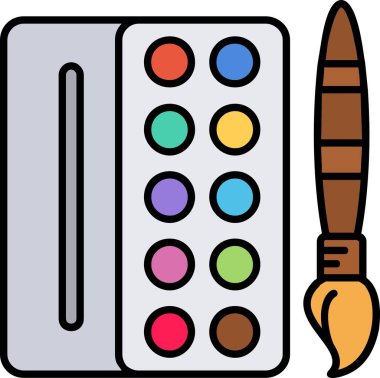 boya fırçası renk simgesi - taslak biçimi