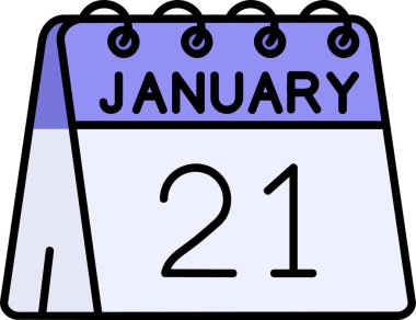 Tek bir takvim simgesinin 2 Ocak simgesi