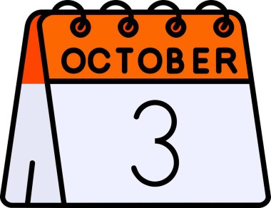 Ekim ikonlu takvim, vektör illüstrasyonu