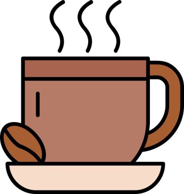 sıcak fincan simgesi, vektör illüstrasyonu