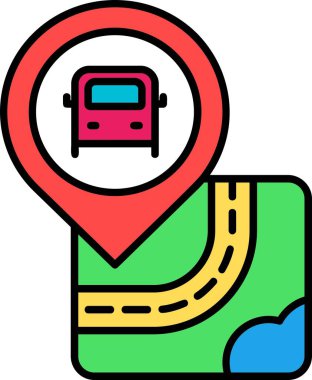 araba konumu haritası simgesi - taslak biçimi