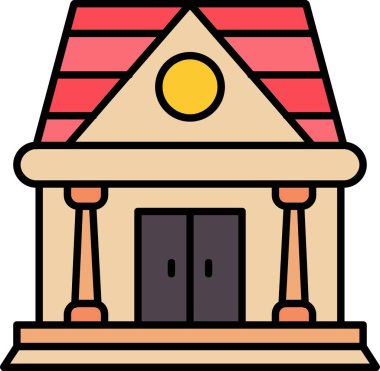 Bina. Web simgesi basit illüstrasyon