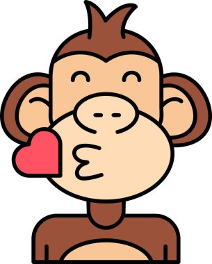 sevimli maymun çizgi film simgesi