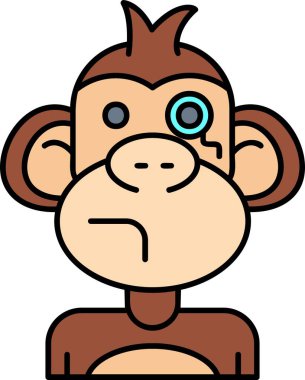 büyük gözlü maymun karikatürü ve maymun vektör çizimi