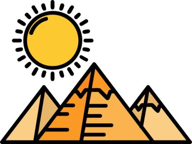 Güneş yaz simgesi, vektör illüstrasyonu