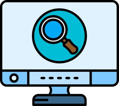 bilgisayar arama simgesi vektör illüstrasyonu