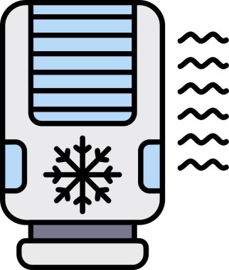 Soğuk kış kar simgesi dolgulu dış hatlar tarzında