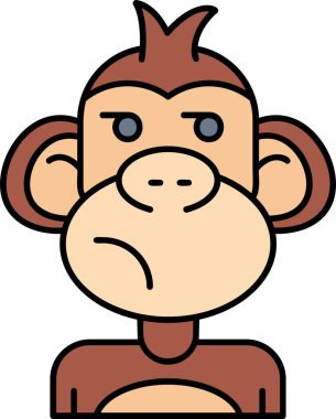 maymun çizgi vektör çizim