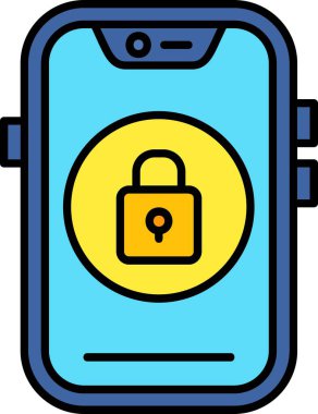 mobil kilit simgesi, vektör illüstrasyonu