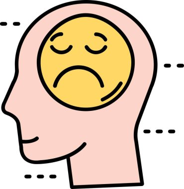 Beyin duygu ifade simgesi - ana hatlar biçiminde