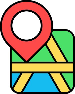 Harita işaretleyici simgesi. Web için konum vektör simgelerinin özet çizimi