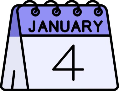 10 Ocak - Düz stil tek takvim simgesi