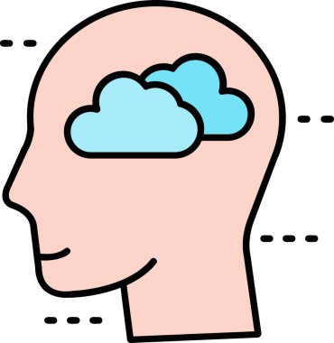 Beyin. Web simgesi basit illüstrasyon