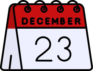 22 Aralık - vektör illüstrasyonlu takvim