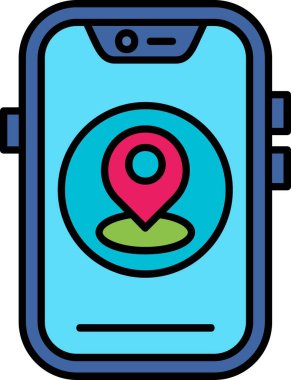 gps konum haritası renk ana hatları vektörü