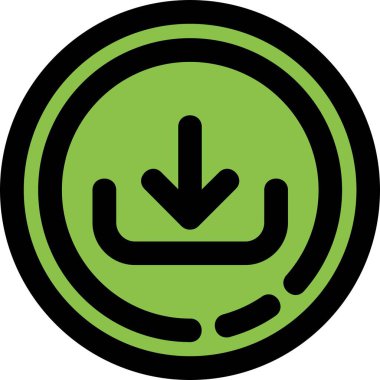 Yeşil ve siyah yuvarlak simgenin vektör illüstrasyonu