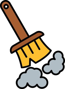 Süpürge temizleme simgesi - taslak biçimi