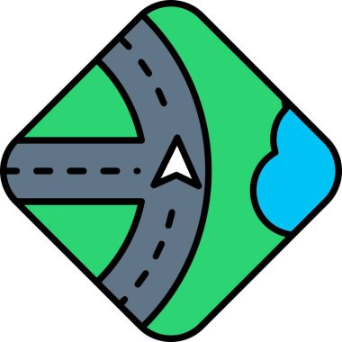 Yol yolu simgesi vektör illüstrasyonu