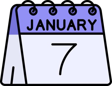 1 Ocak takvim simgesi, vektör illüstrasyonu