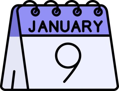 18 Ocak takvim simgesi - vektör