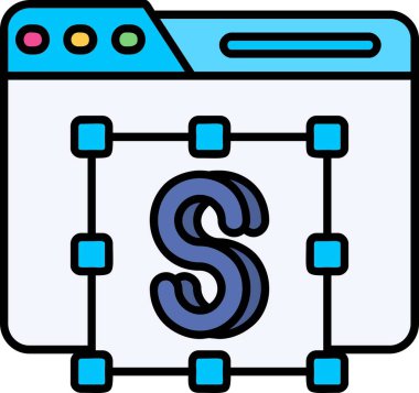 Web simgesi, web kodunun vektör illüstrasyonu