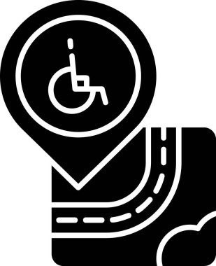 Doldurulmuş konum haritası simgesi - taslak biçimi