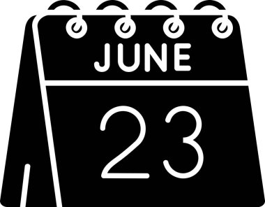 Haziran Glyph vektörü Simge Tasarımı