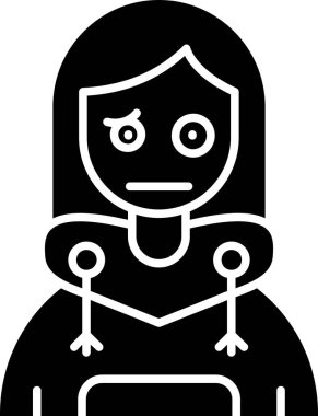 Maske simgesi olan kadın, vektör illüstrasyonu