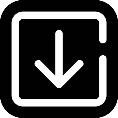 ok aşağı çizgi biçiminde simge simgesi