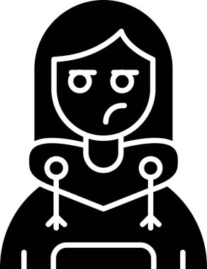 Hüzünlü yüz ifadesi olan kadın vektör çizimi