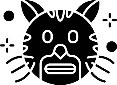 Kedi. Web simgesi basit illüstrasyon