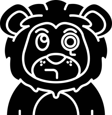 Vektör illüstrasyonu, sevimli çizgi film ayısı, karakter