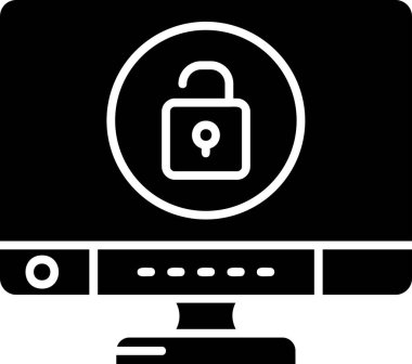 Güvenlik. Web simgesi basit illüstrasyon