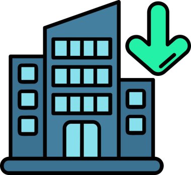 Bina. Web simgesi basit illüstrasyon