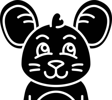 Hayvan yüzlü hayvan simgesi katı biçimde