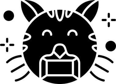 Kedi. Web simgesi basit illüstrasyon