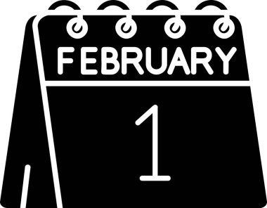 Şubat 1 glyph simge tasarımı