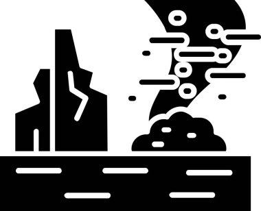 Kirlilik simgesi. Ağ için basit kirlilik vektör simgesi çizimi