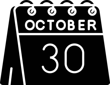 Siyah simge dizaynlı takvim