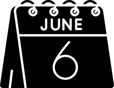 Takvim glif vektör simgesi