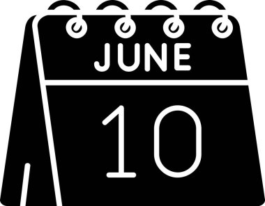 Takvim glif vektör simgesi