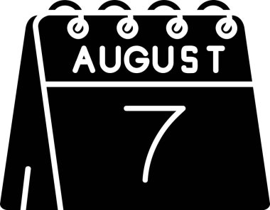 Takvim August Glyph simgesi