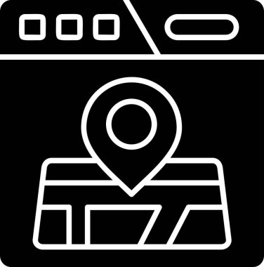 harita simgesi vektör illüstrasyonu