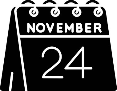 Siyah ve beyaz tasarımı olan takvim simgesi