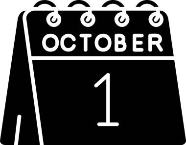 Ekim takvim simgesi, vektör tasarımı