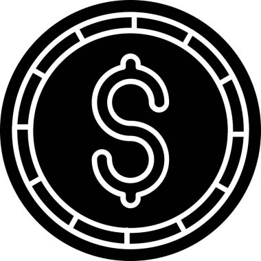 Dolar para birimi simgesi ana hat biçiminde