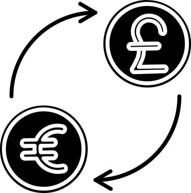 Dolar değişimi ve takas ikonu. vektör illüstrasyonu