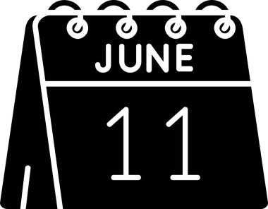 Takvim glyglyph vektör simgesi tasarımı