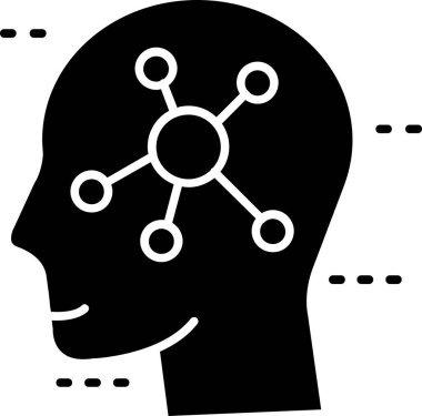 Beyin simgesi, basit vektör çizimi