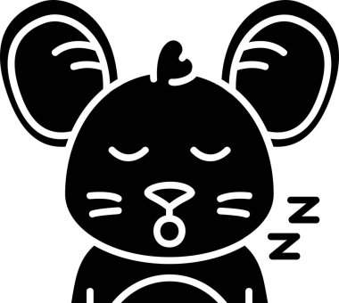 Uyuyan panda simgesi, basit vektör çizimi